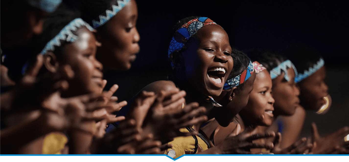 Children celebrating at Botswana-Baylor